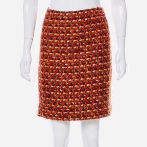 Kate Spade “Judy” Woven Tweed Wool Skirt